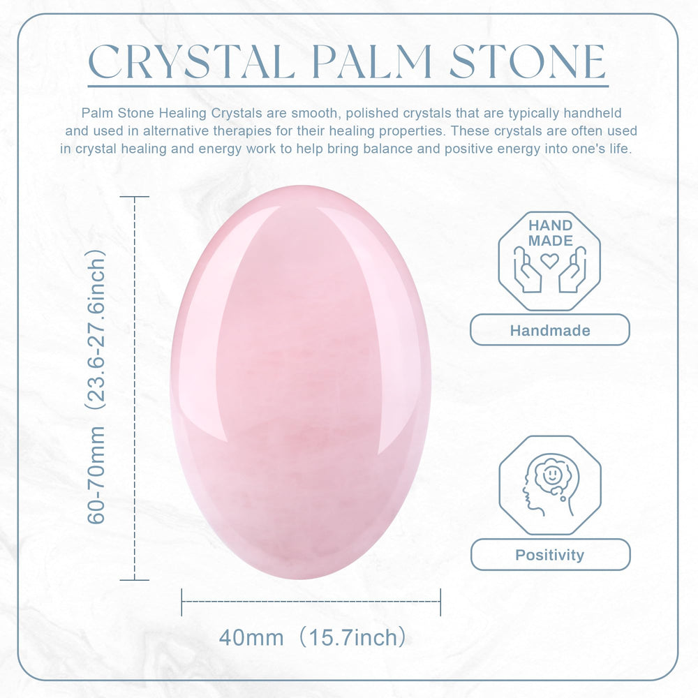 QINJIEJIE rose quartz palm stone held in hand for on-the-go calm.