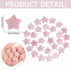 QINJIEJIE Rose Quartz Star Handheld Crystal for meditation focus.