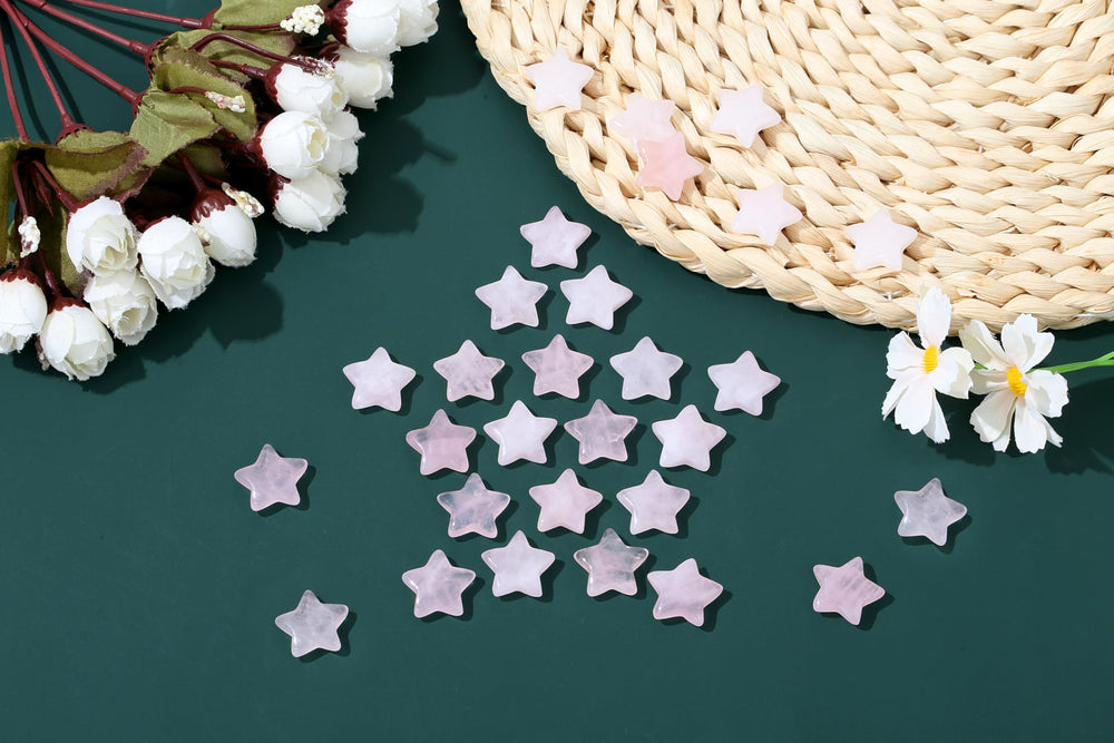 QINJIEJIE Rose Quartz Star for home and office decor to add calm.