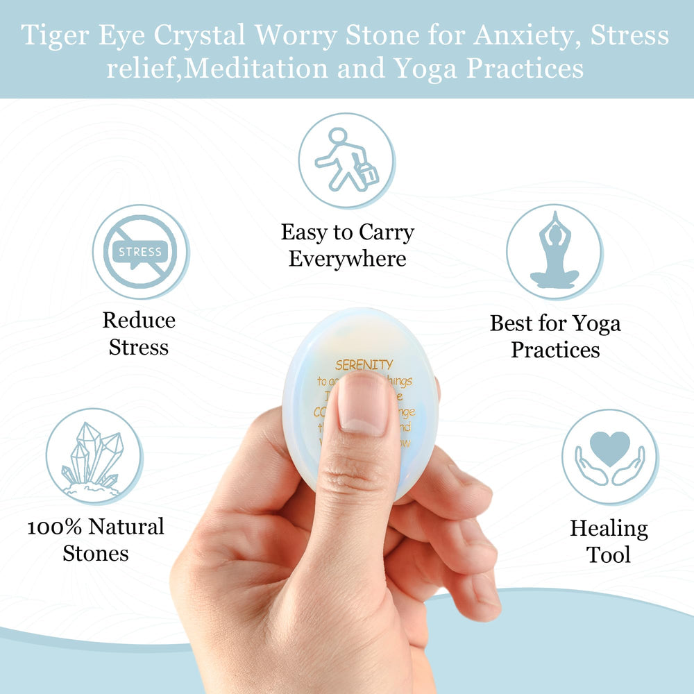 QINJIEJIE Serenity Prayer energy stone supports pocket meditation moments.