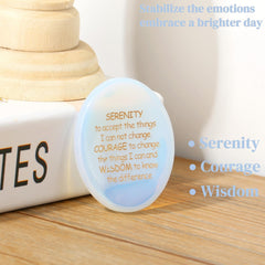 QINJIEJIE Serenity Prayer engraved motto stone inspires focus and resilience.