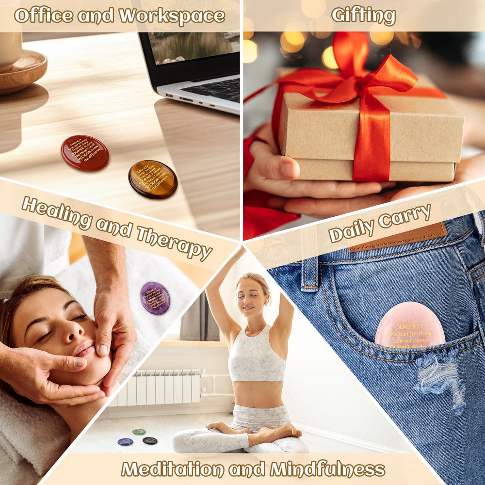 QINJIEJIE Serenity Prayer gift-pack stone ready for thoughtful encouragement.