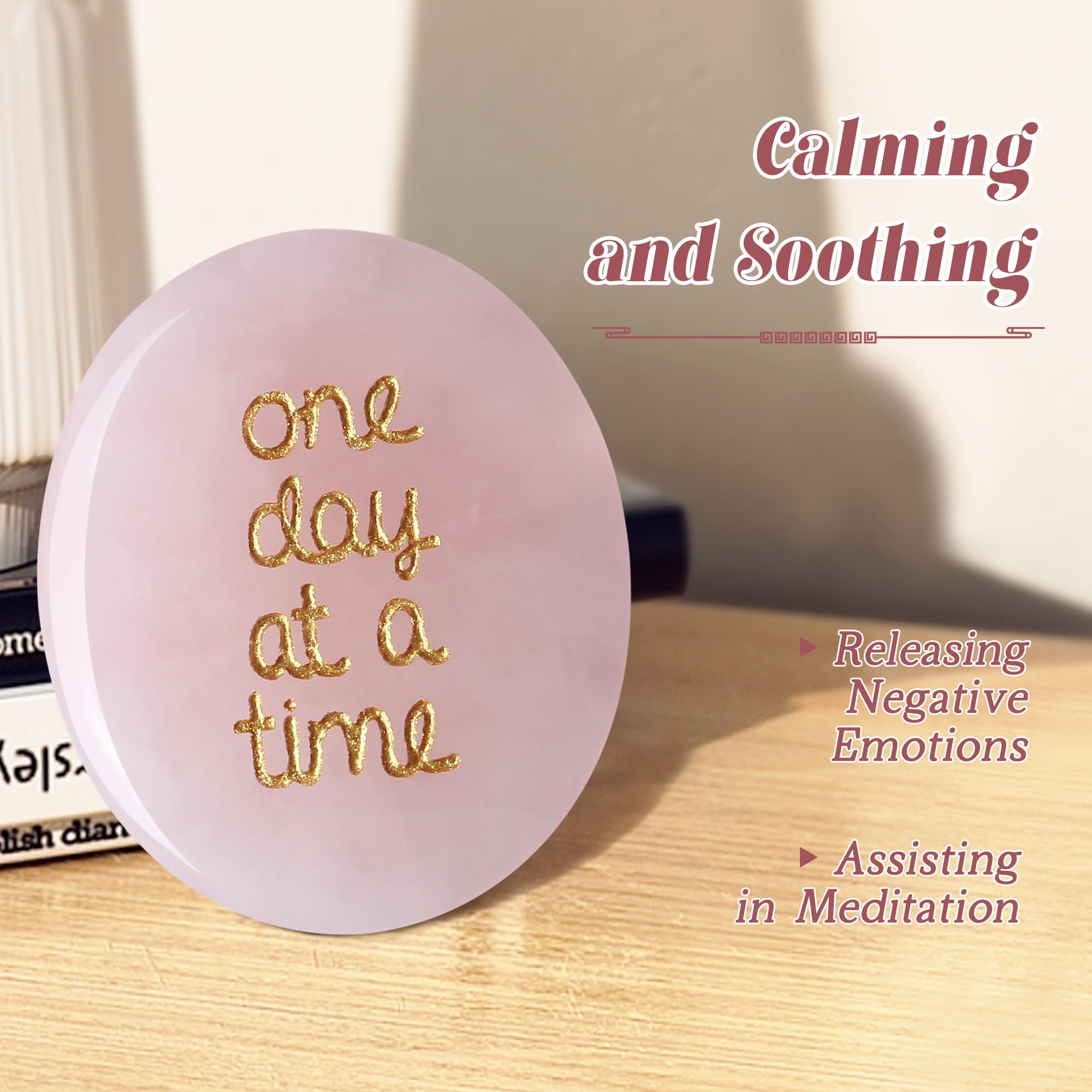 QINJIEJIE Thinking of You rose quartz gift evokes warmth and encouragement.