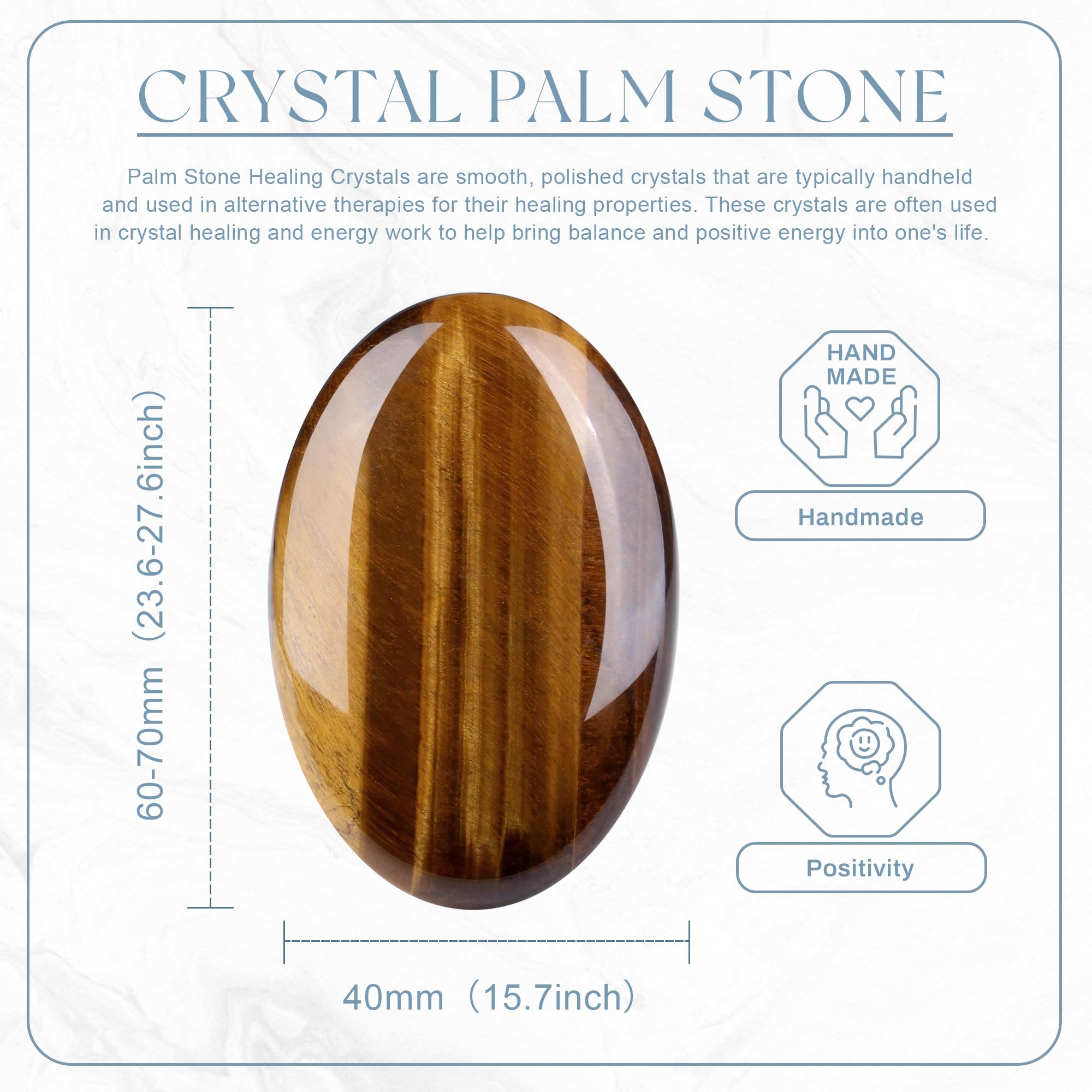 Tiger Eye palm stone held in hand for grounding during practice