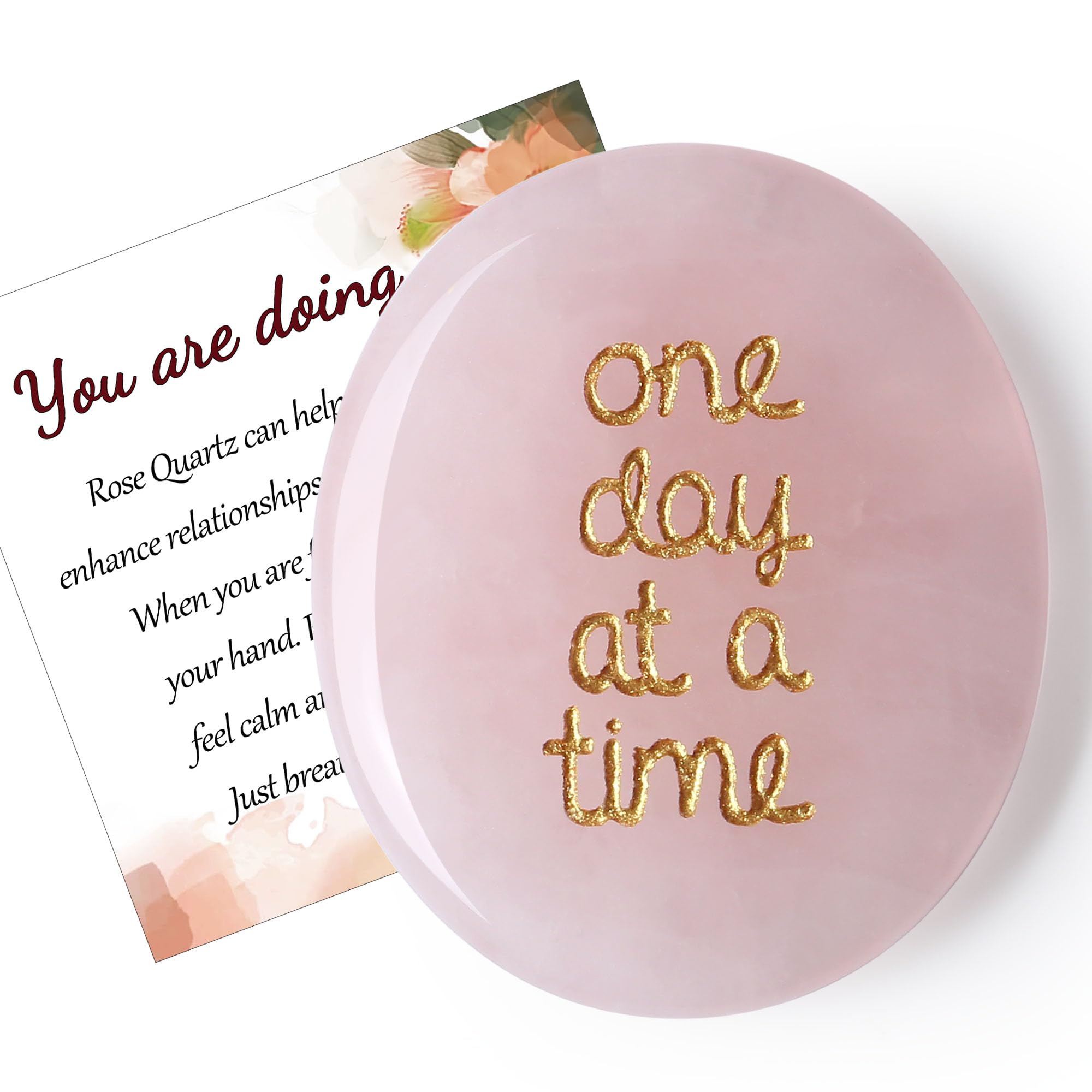 QINJIEJIE Worry Stone held in hand with smooth surface for grounding and focus.