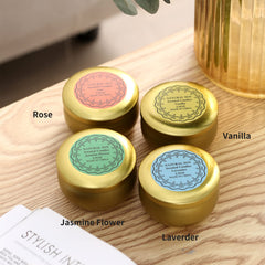 Qinxiang lavender tin candle provides soothing aroma for relaxation.