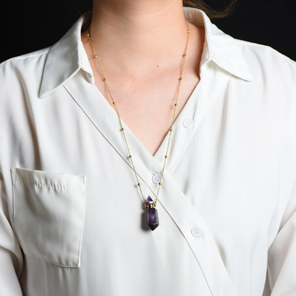 QIQIXIN Amethyst gift set necklace great for birthdays and anniversaries.