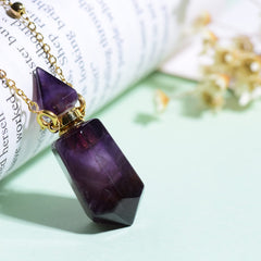 QIQIXIN Amethyst necklace chain with 18K gold-plated clasp for durability.