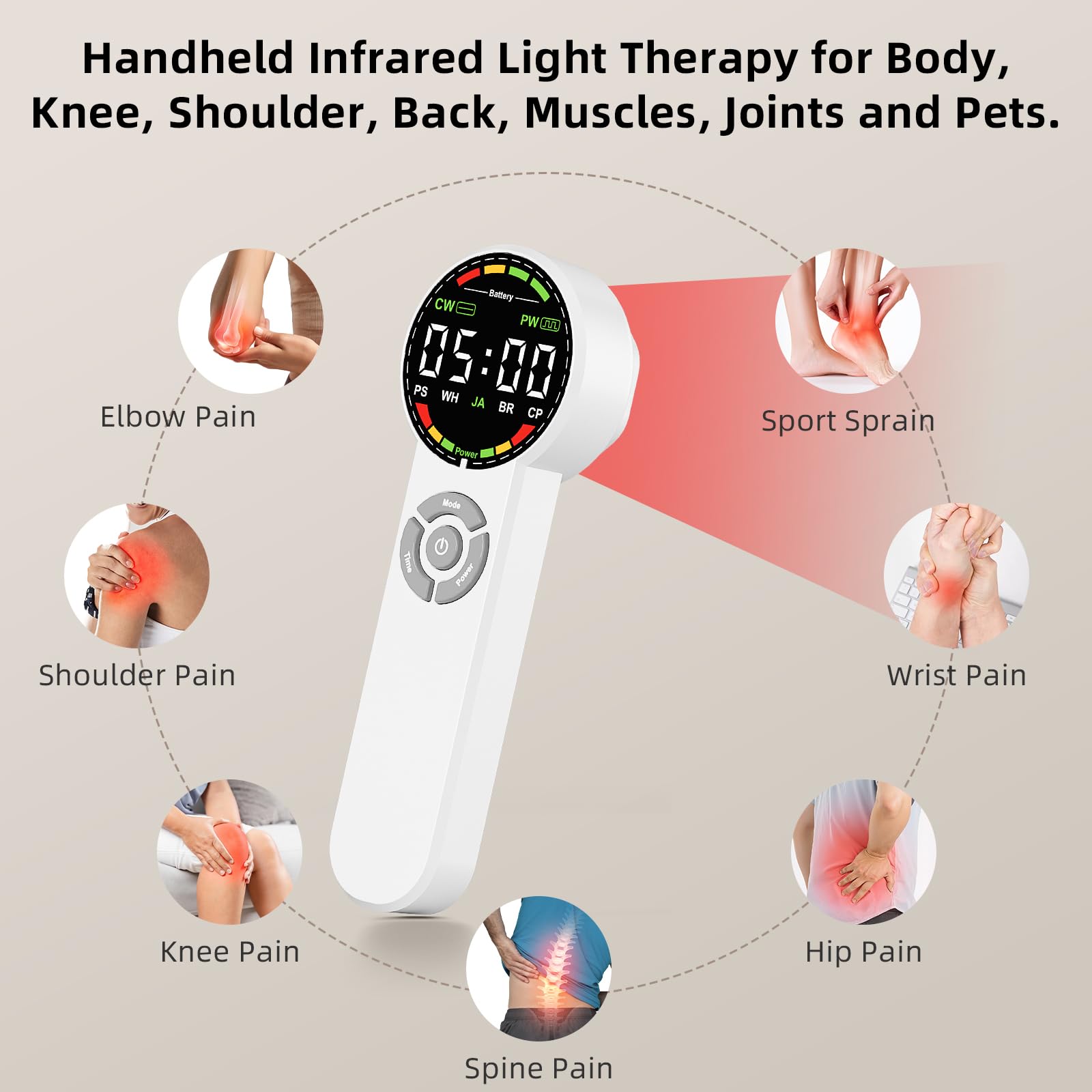 Qirelle pulse mode feature for deeper light delivery during sessions.