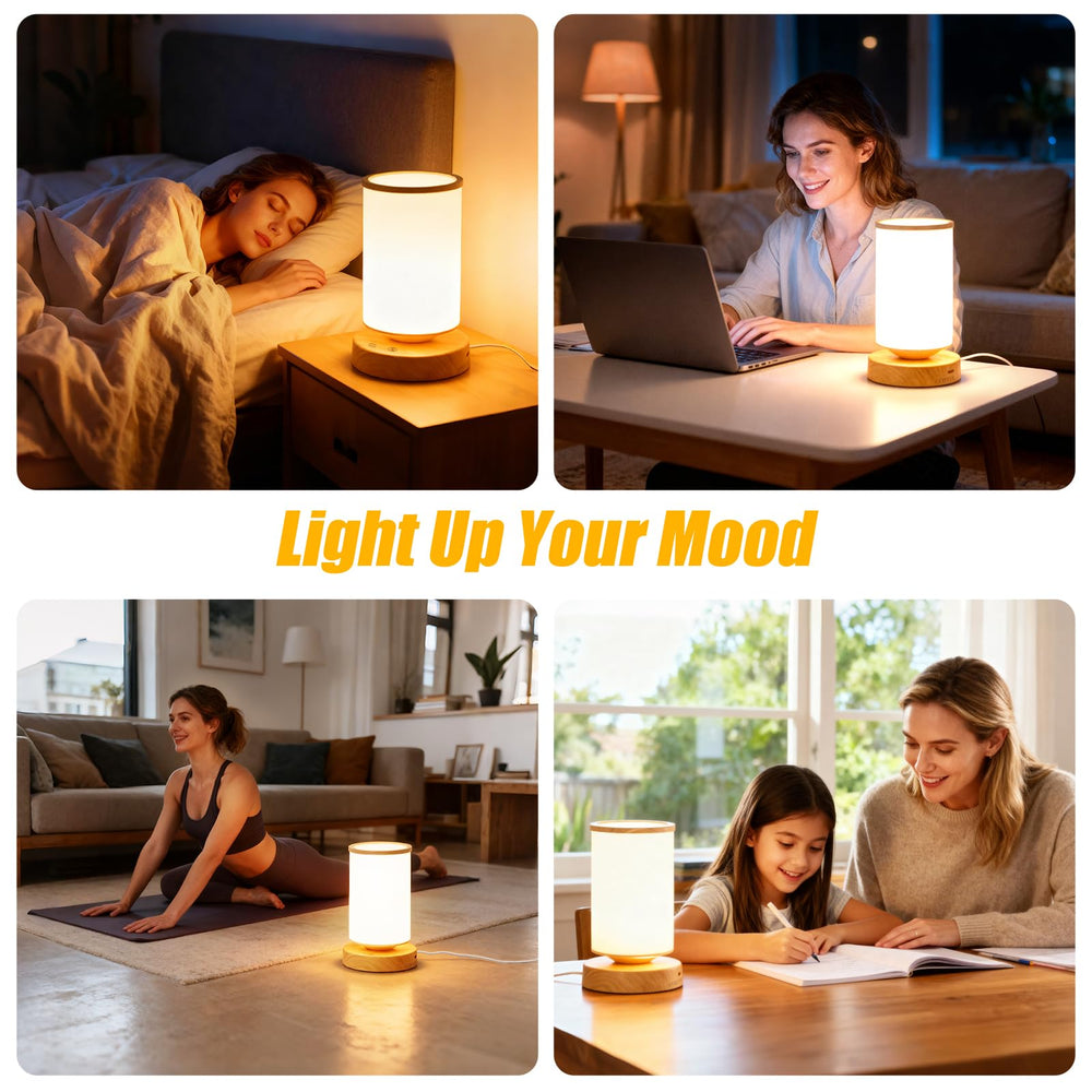 Qiuxunies lamp showing three color temperatures for ambiance customization