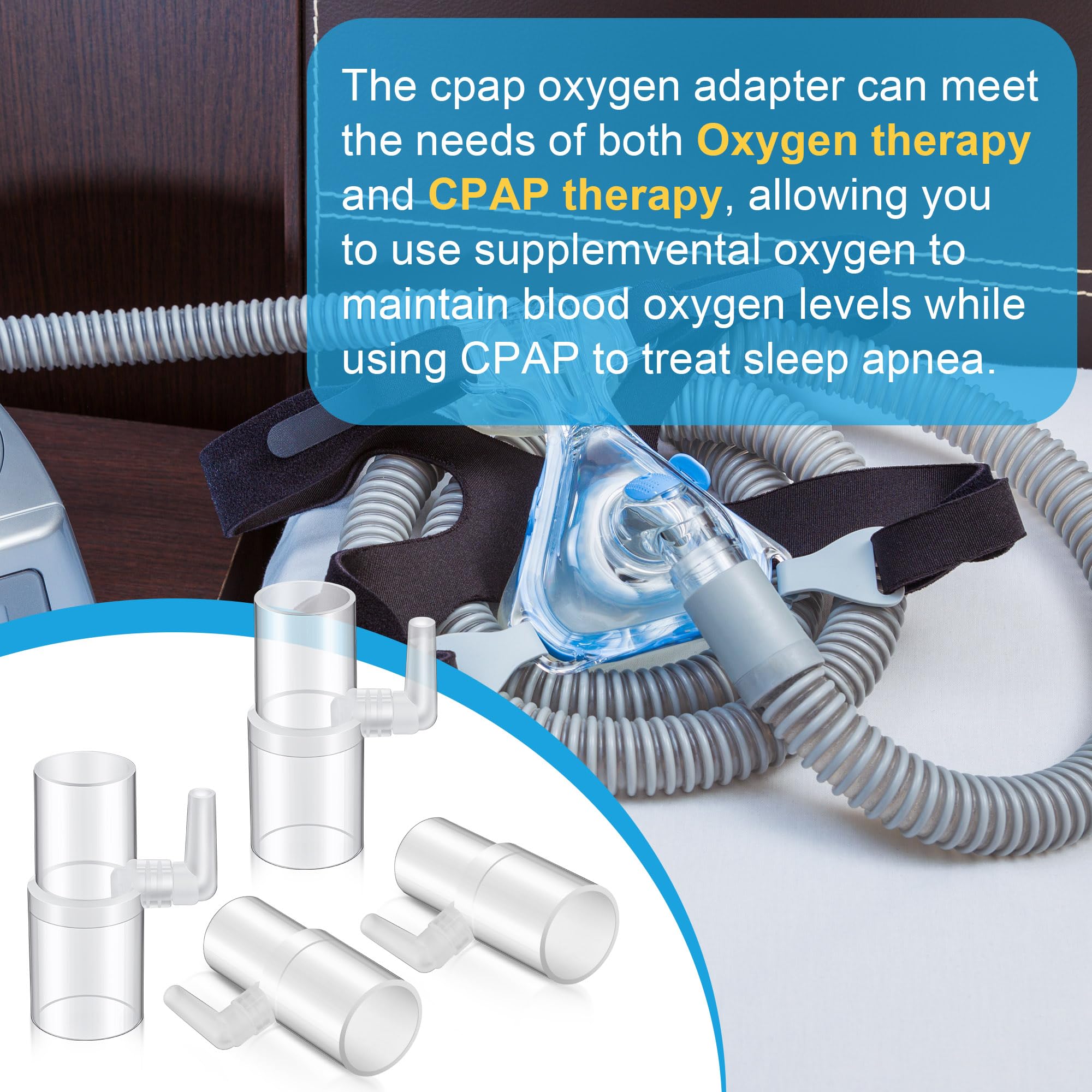 Qiyaz four-pack oxygen enrichment adapters for replacement and hygiene
