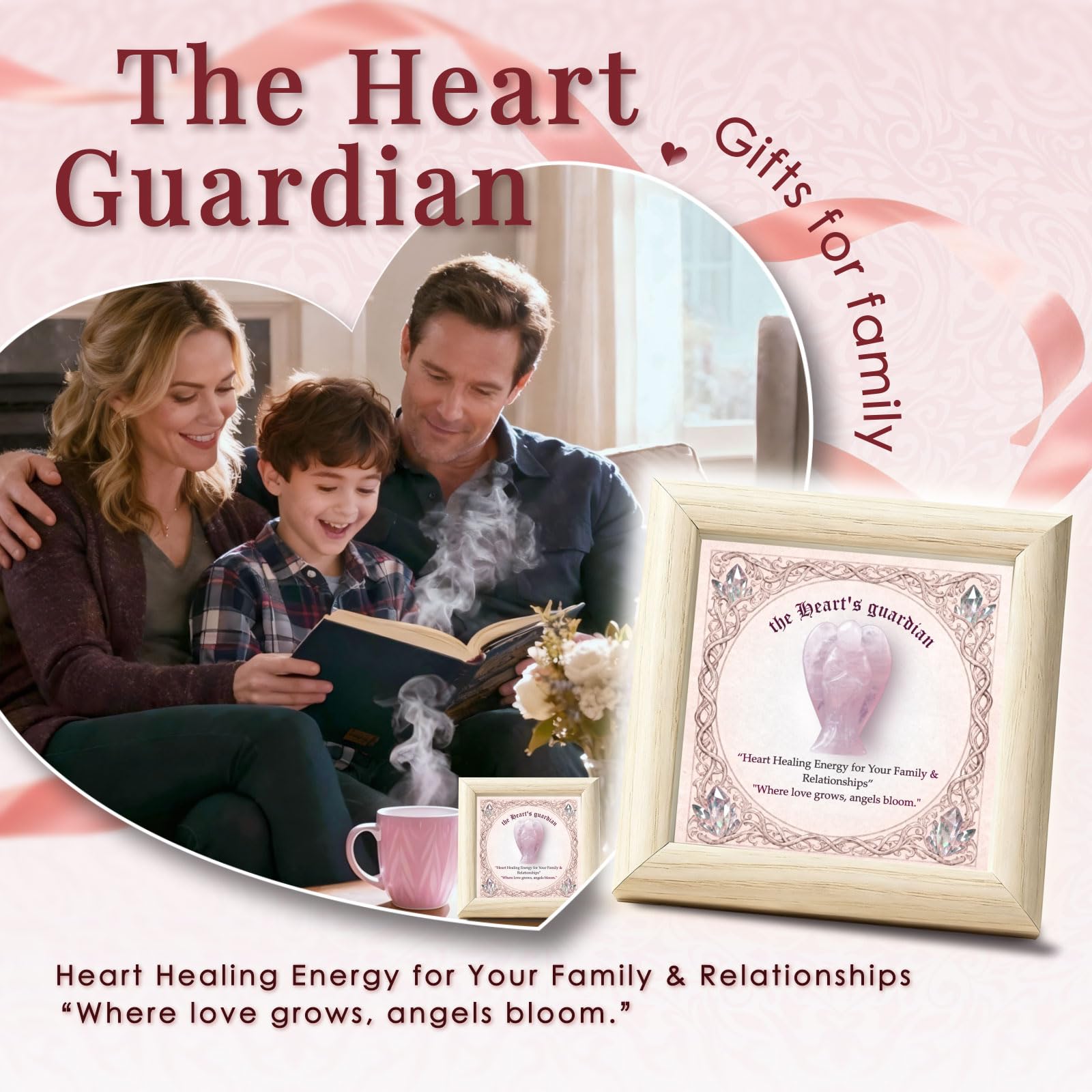 QIZHXPC rose quartz angel close-up highlighting natural texture and warmth