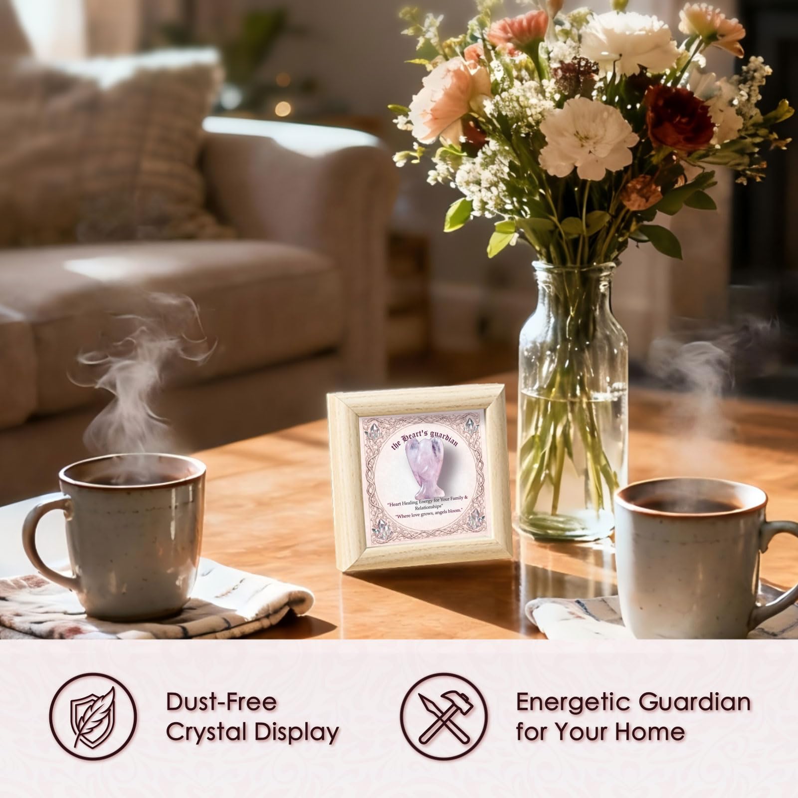 QIZHXPC rose quartz angel ideal as a bedside guardian for calm mornings and evenings