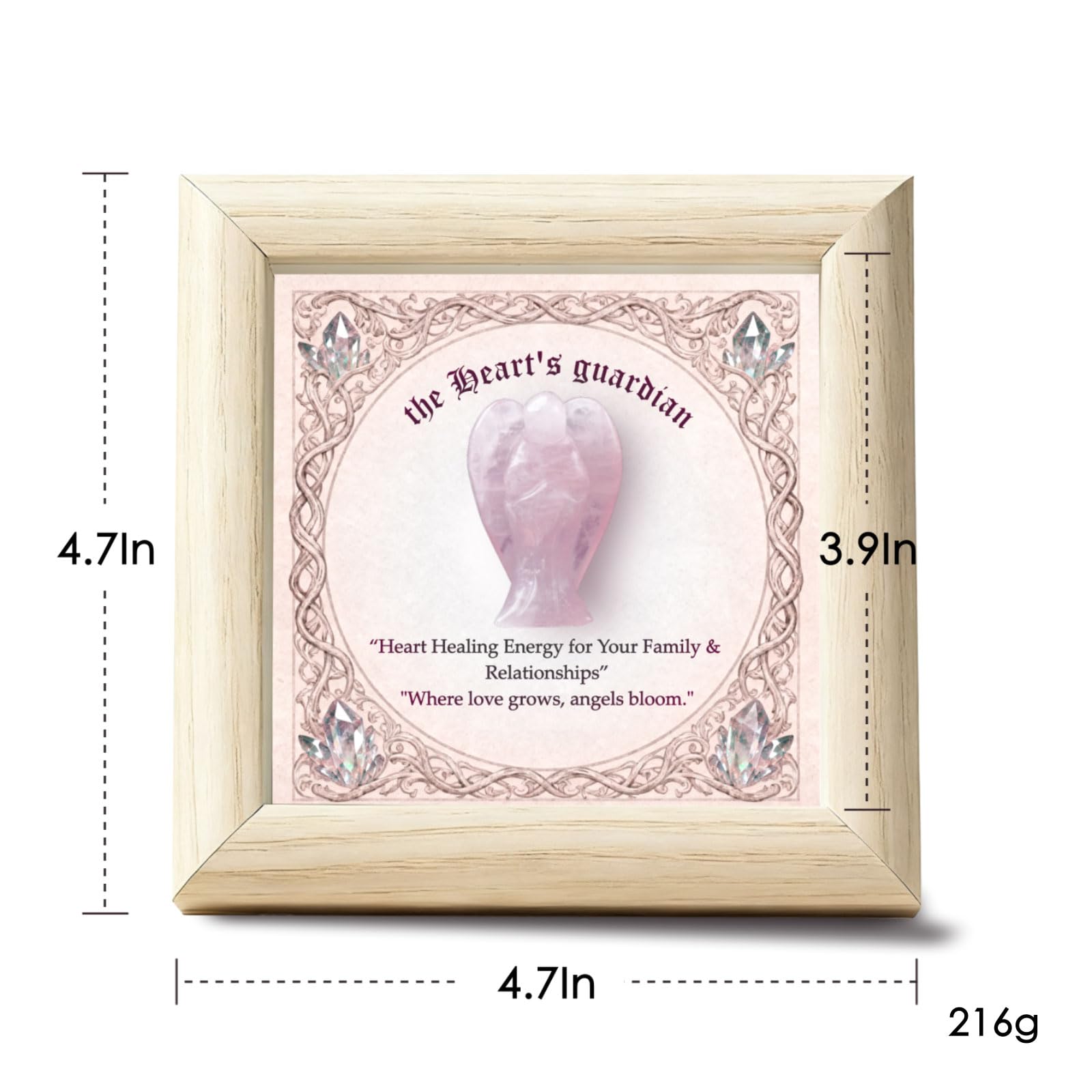 QIZHXPC rose quartz angel on a desk invites peaceful focus