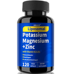 QMiozzy bottle front label highlights 1600mg liposomal magnesium aspartate for absorption.