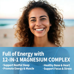 Qmiozzy Magnesium Complex D3 K2 bottle, supporting bone health and wellness.