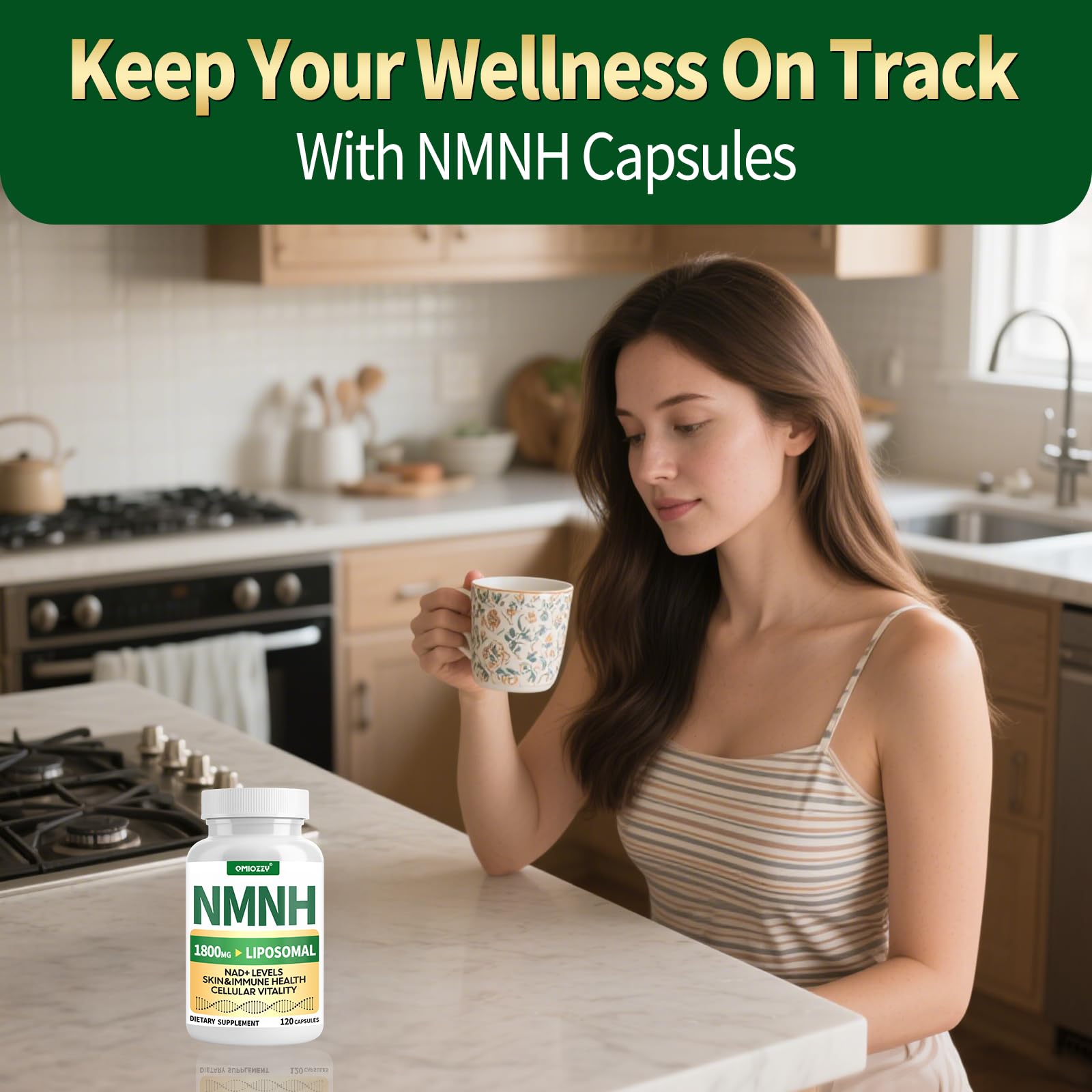 Qmiozzy NMNH featured in a modern daily vitality routine.