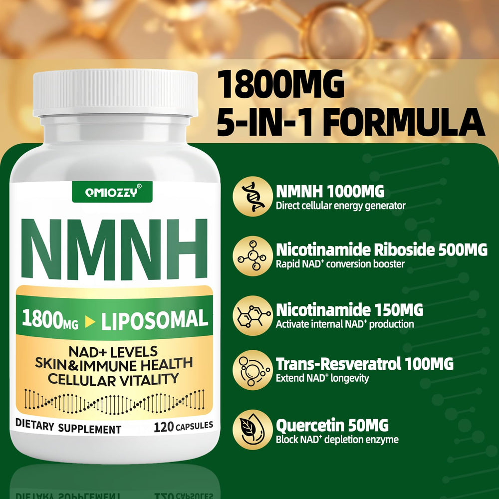 Qmiozzy NMNH serving suggestion with two capsules daily.