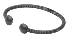 QRAY Gun Metal Deluxe Bracelet closeup showing durable stainless steel craftsmanship for everyday wear.