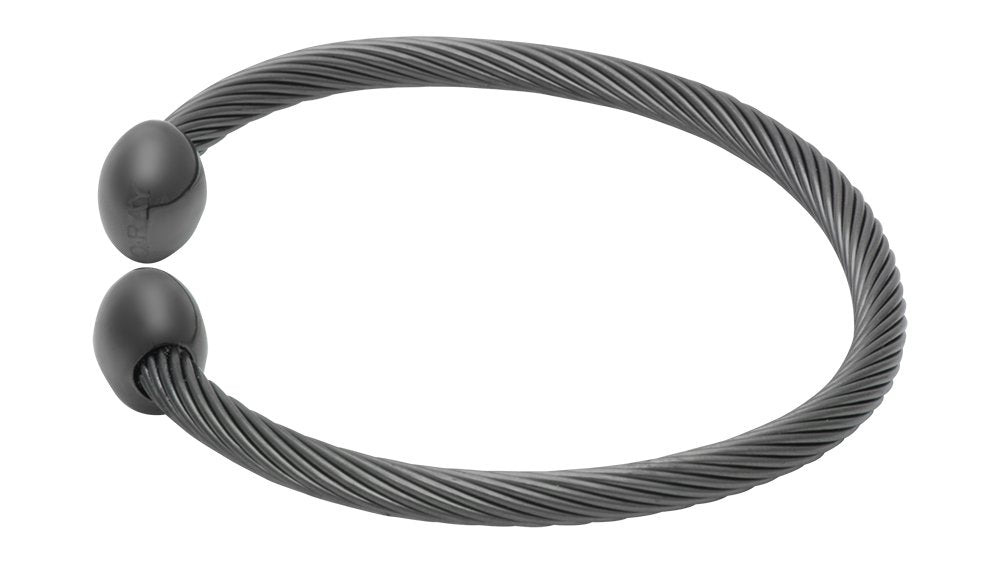 QRAY Gun Metal Deluxe Bracelet flexible stainless steel design offers comfortable wear.