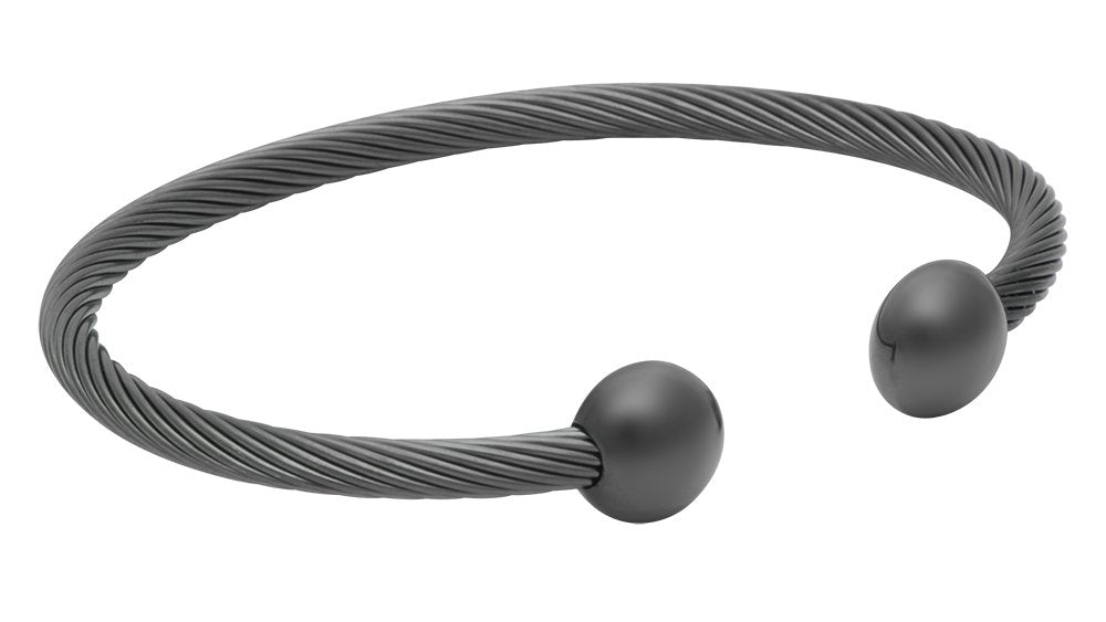 QRAY Gun Metal Deluxe Bracelet large size fits bigger wrists comfortably.