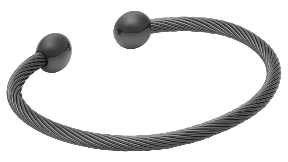 QRAY Gun Metal Deluxe Bracelet terminals contact points support a balanced energy feel.