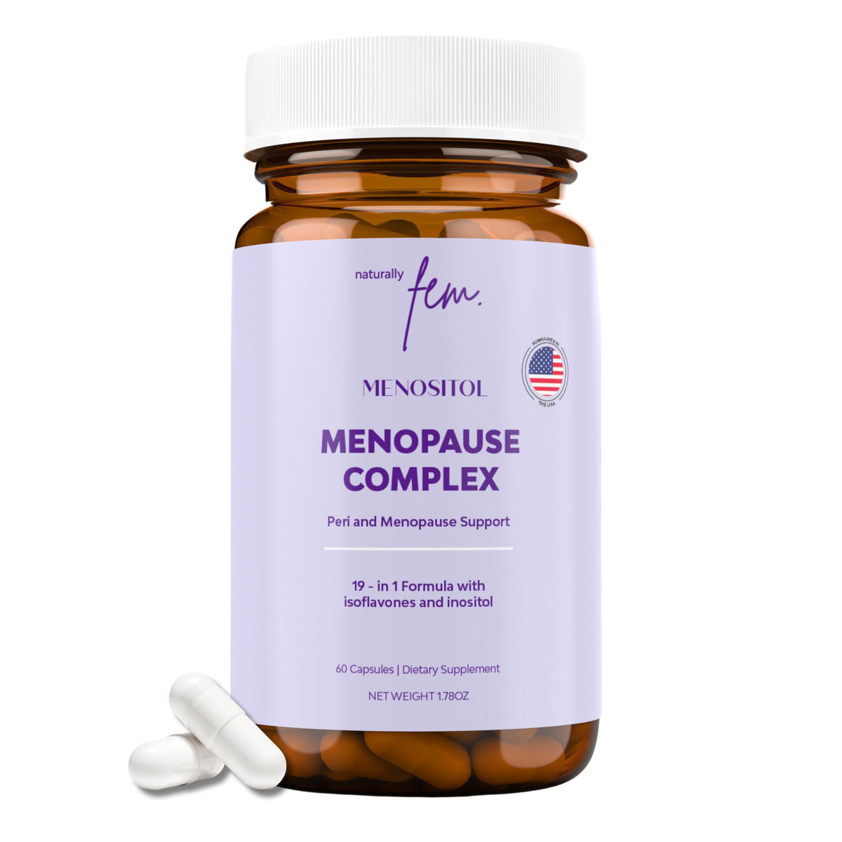 QSTA Inositol FEM 19-in-1 bottle shown for menopause support
