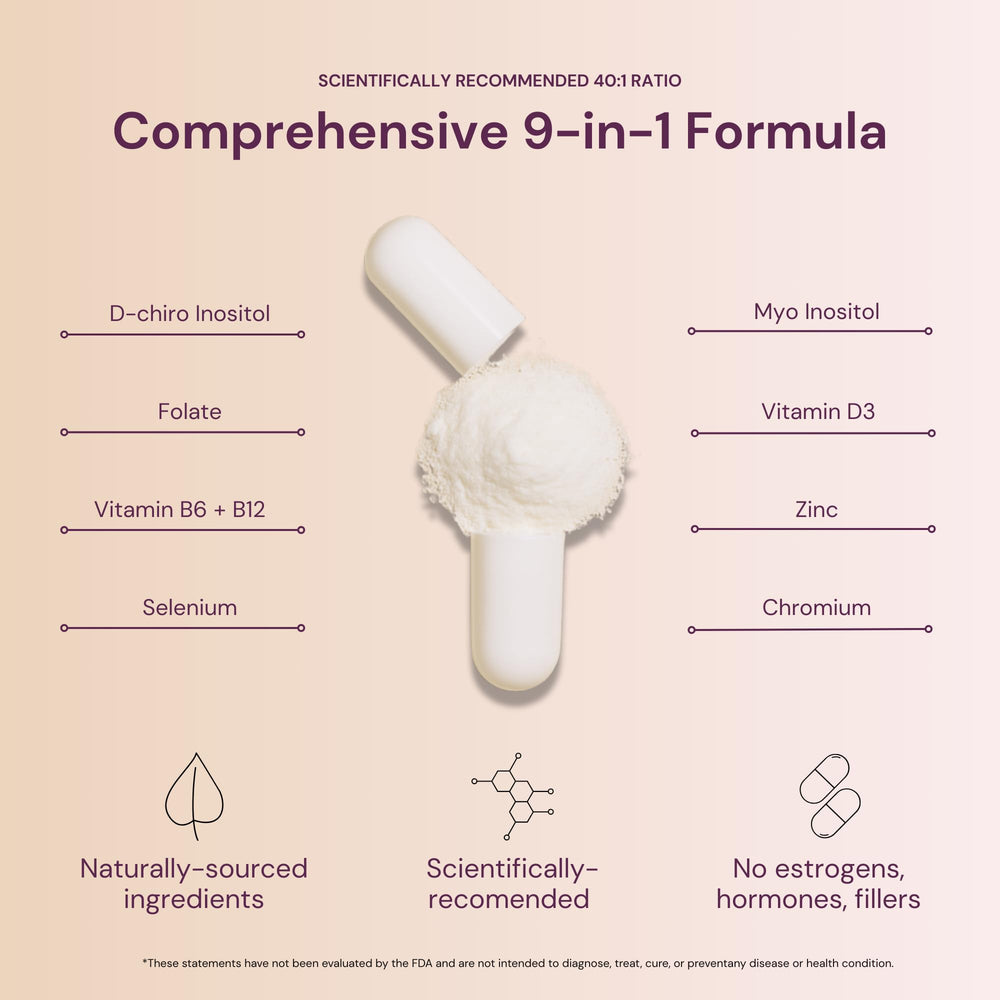 QSTA Premium Inositol bottle pour for simple daily dosing