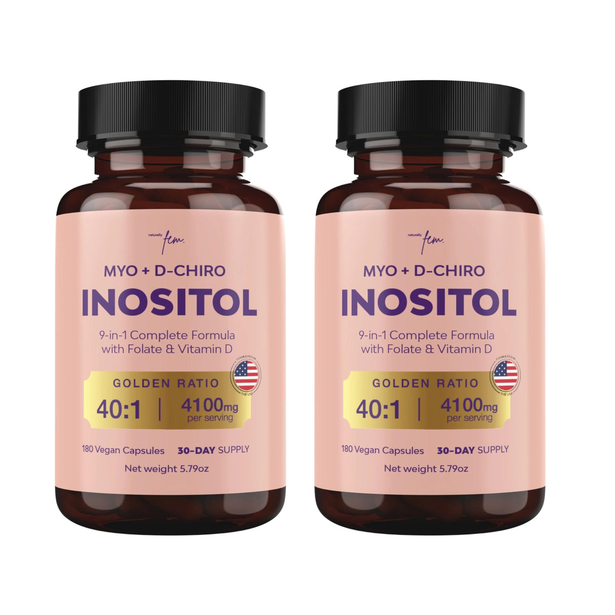 QSTA Premium Inositol Bundle bottle with capsules for daily support.