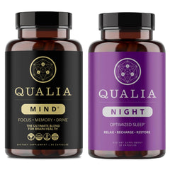Qualia Mind bottle front—premium nootropic for sharper daytime focus