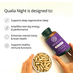 Qualia Mind packaging box—clear daily focus guidelines