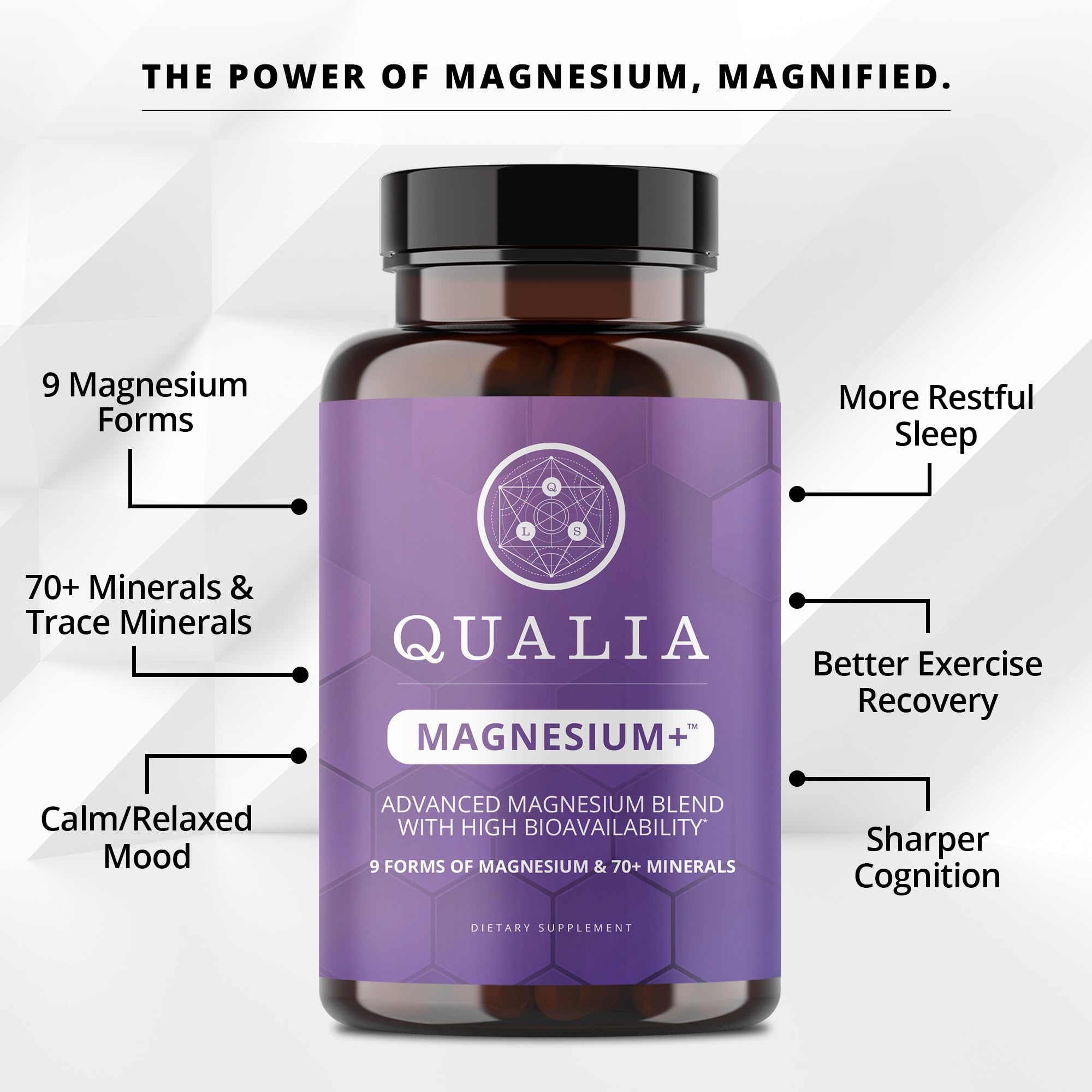 Qualia Magnesium+ bottle-pour captures smooth evening routine pour for calm nights