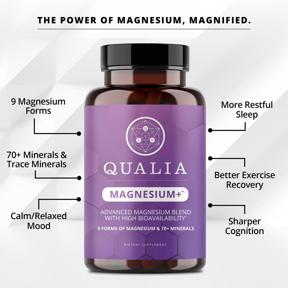 Qualia Magnesium+ bottle-pour captures smooth evening routine pour for calm nights