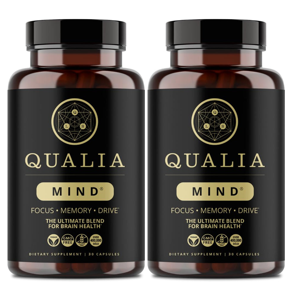 Qualia Mind bottle front view for enhanced focus.