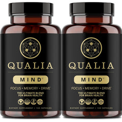 Qualia Mind capsules close-up showing premium nootropic for sharper focus and sustained energy.