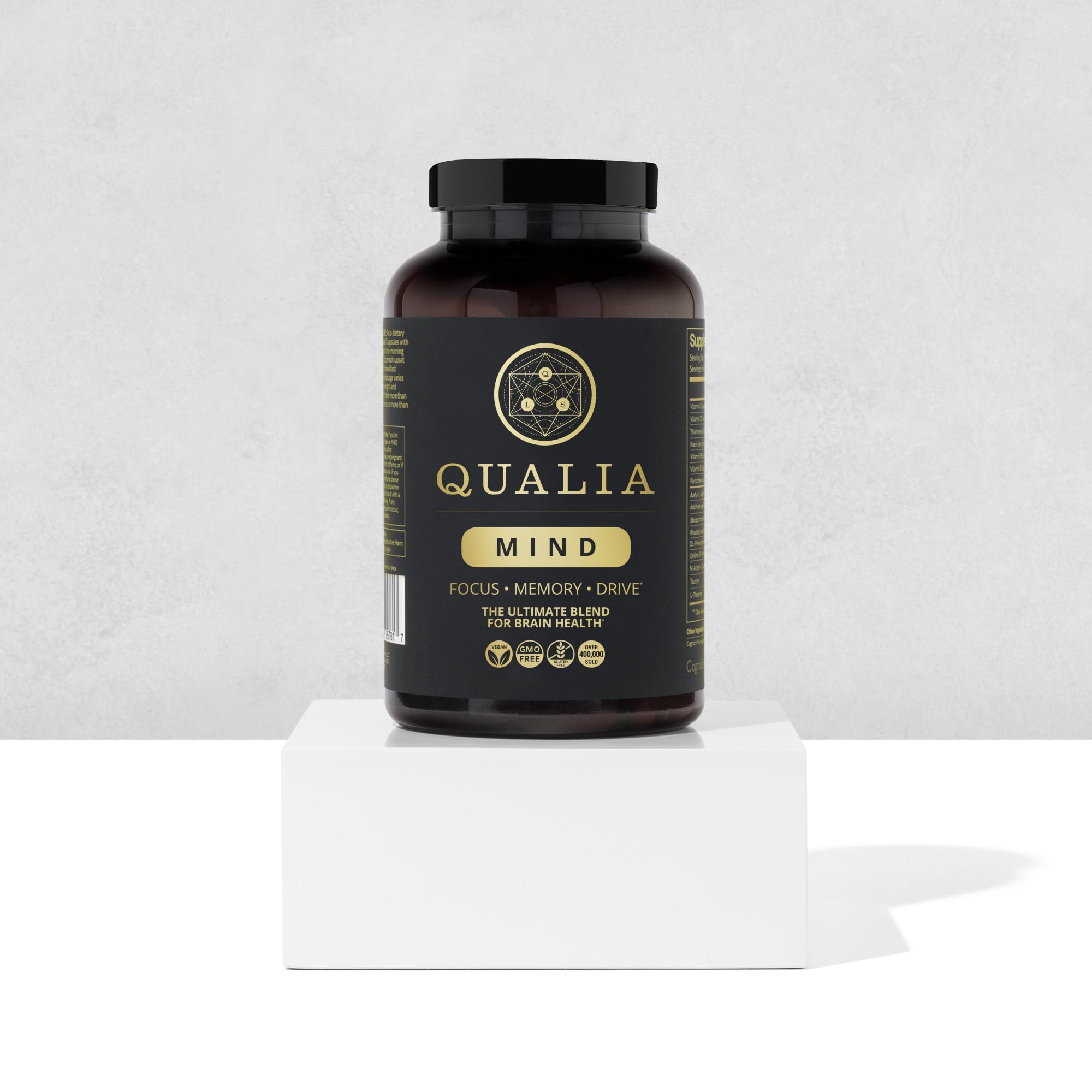 Morning routine with Qualia Mind bottle for sustained attention