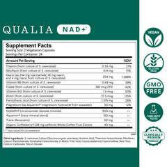 Qualia NAD bottle pour shows easy dosing for steady daytime energy.