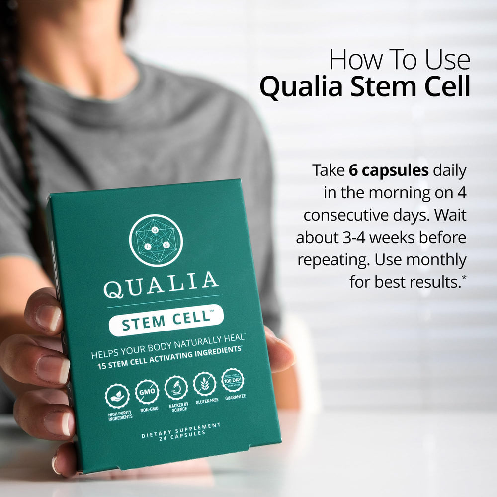 Qualia Stem Cell: cápsulas listas para iniciar la rutina matutina.