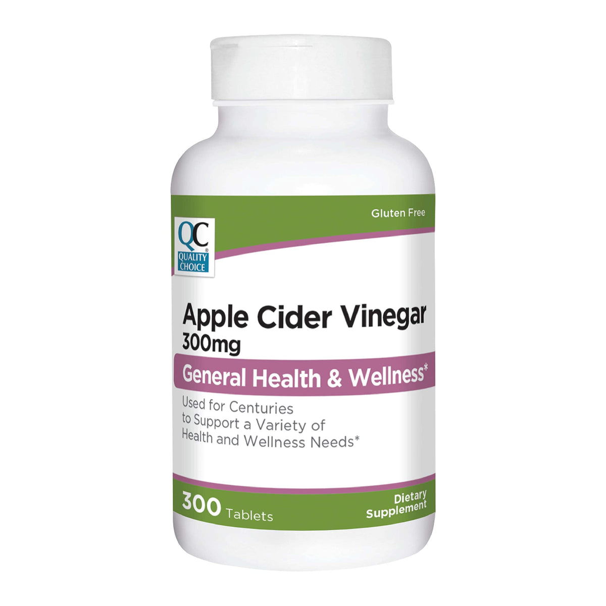 Quality Choice Apple Cider Vinegar tablets bottle for easy daily wellness.