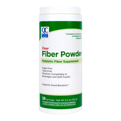 Quality Choice Clear Prebiotic Fiber powder bottle for easy daily mixing