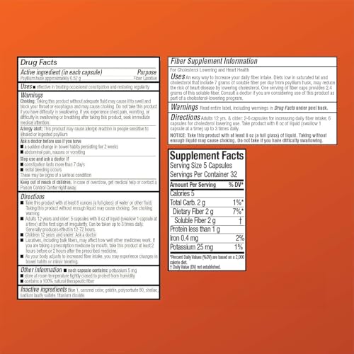 Quality Choice Daily Fiber Capsules dispensing area illustrates easy serving count.