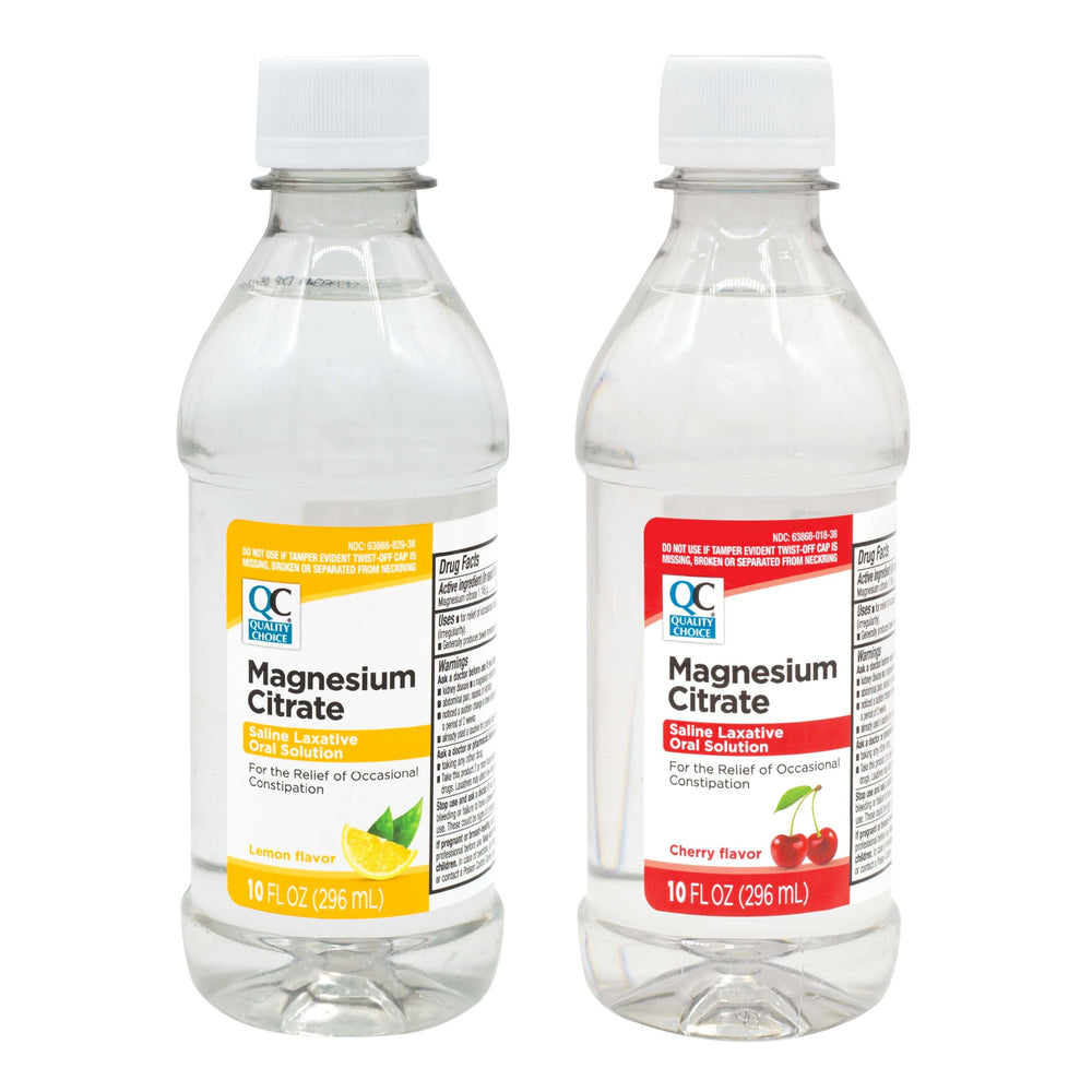 Quality Choice Magnesium Citrate bottle front for quick selection and relief.
