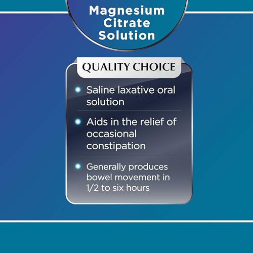 Quality Choice Magnesium Citrate cherry flavor bottle highlights the flavor option for easier relief.