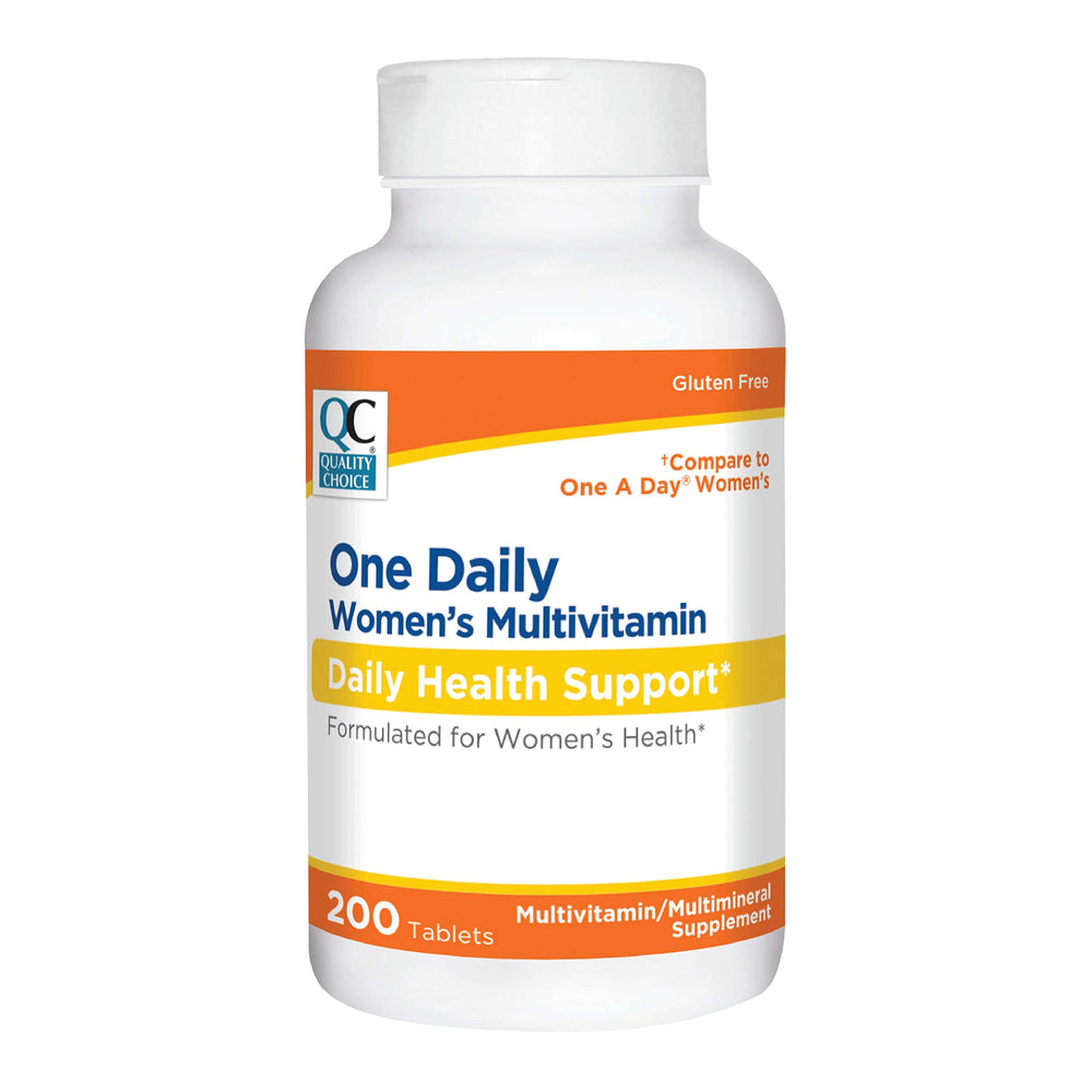 Quality Choice One Daily Women's Multivitamin bottle front for daily wellness.