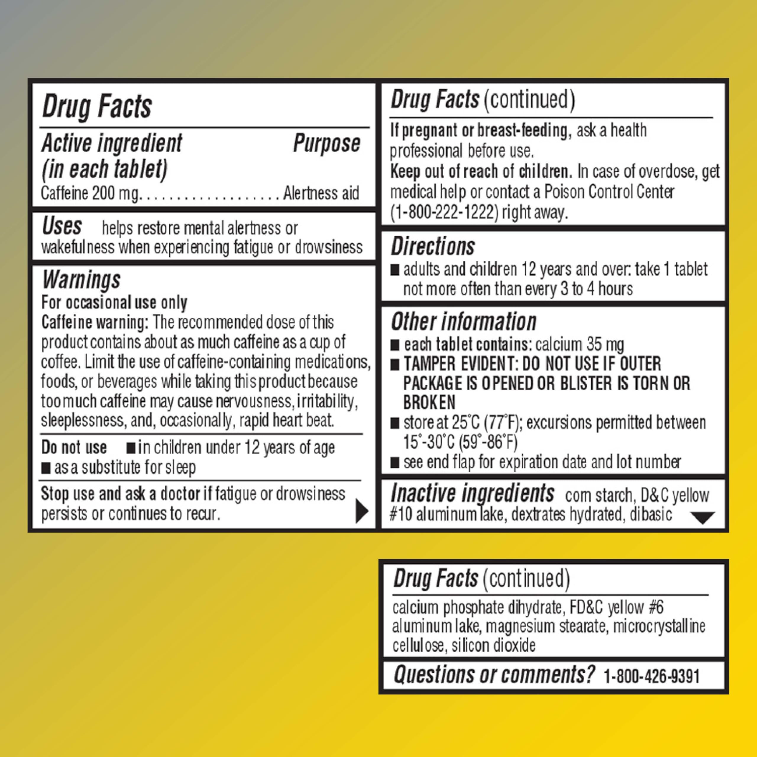 Quality Choice Stay Awake tablet close-up for fast focus.