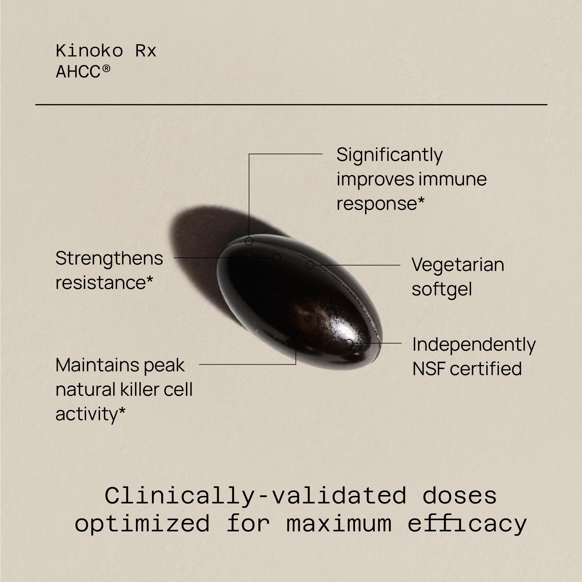 Quality of Life AHCC Rx 300 mg softgels for daily immune support