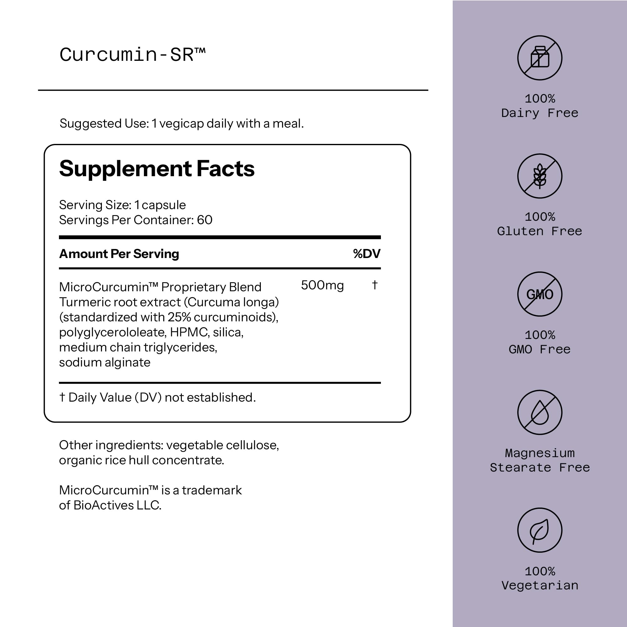 Quality of Life Curcumin-SR capsules ready for daily use to support joint comfort.