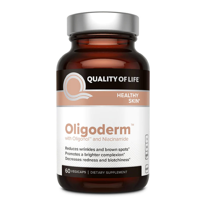 Quality of Life Oligoderm bottle front view signals premium skin support