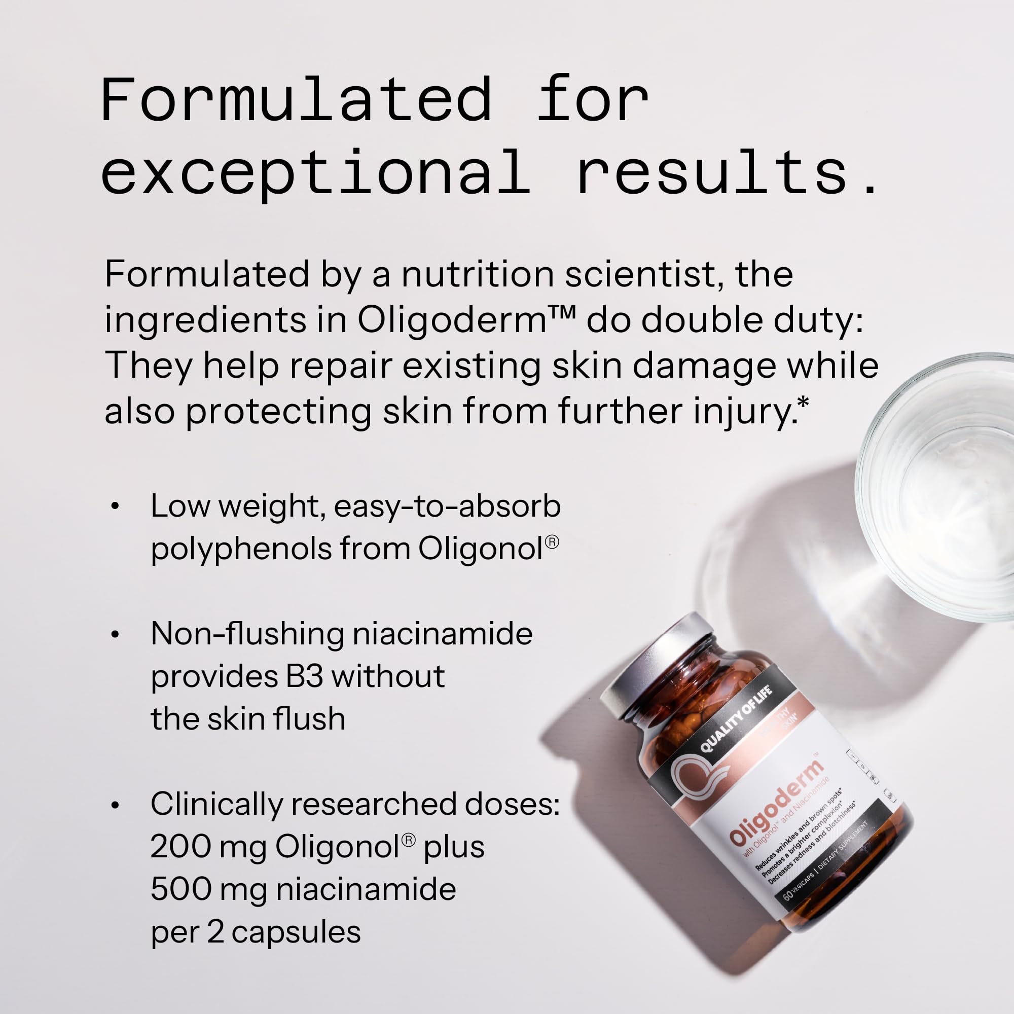 Quality of Life Oligoderm vegan capsules suggest gentle daily skin care