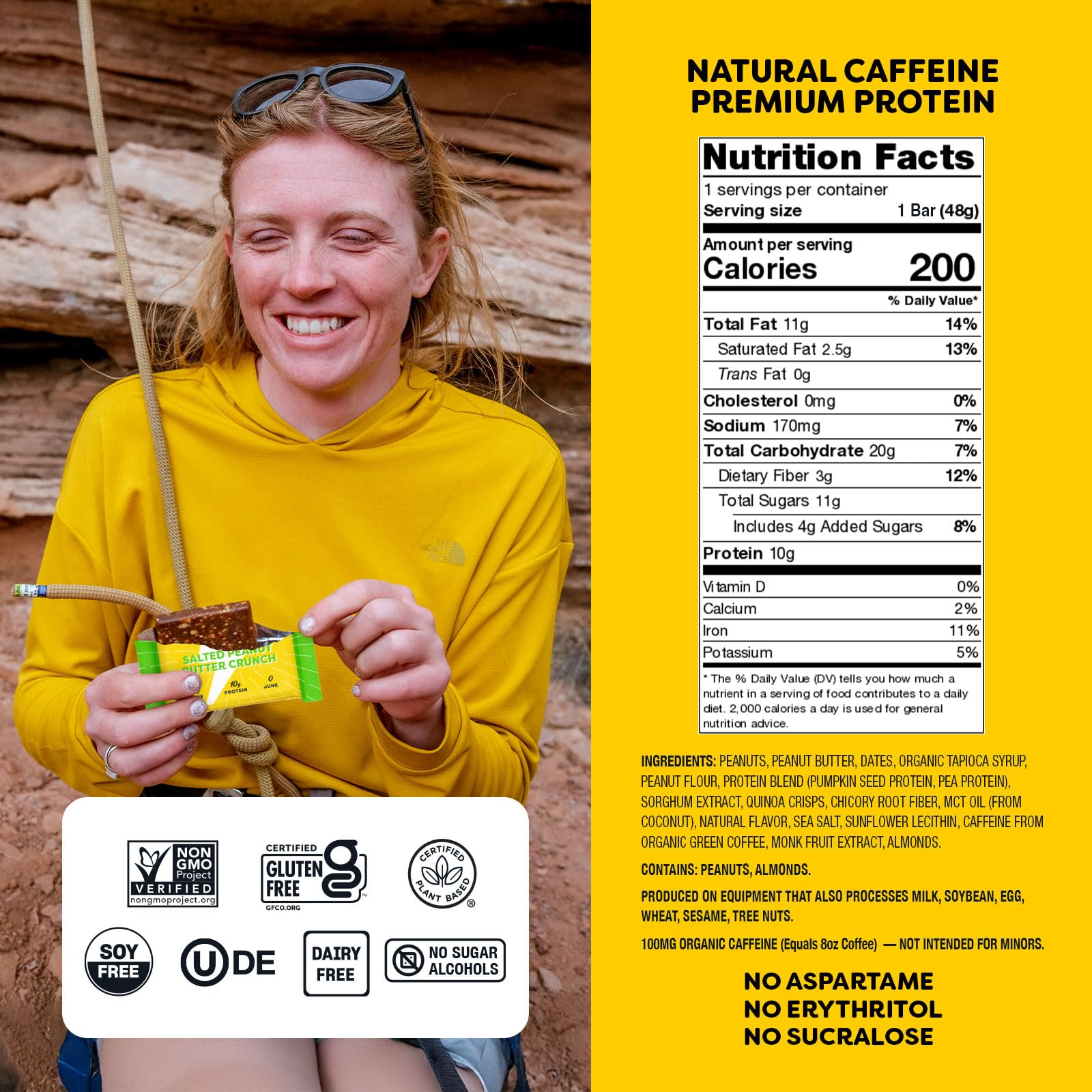 Quantum Energy Squares bar close-up with chocolate chips, showcasing protein-rich texture.